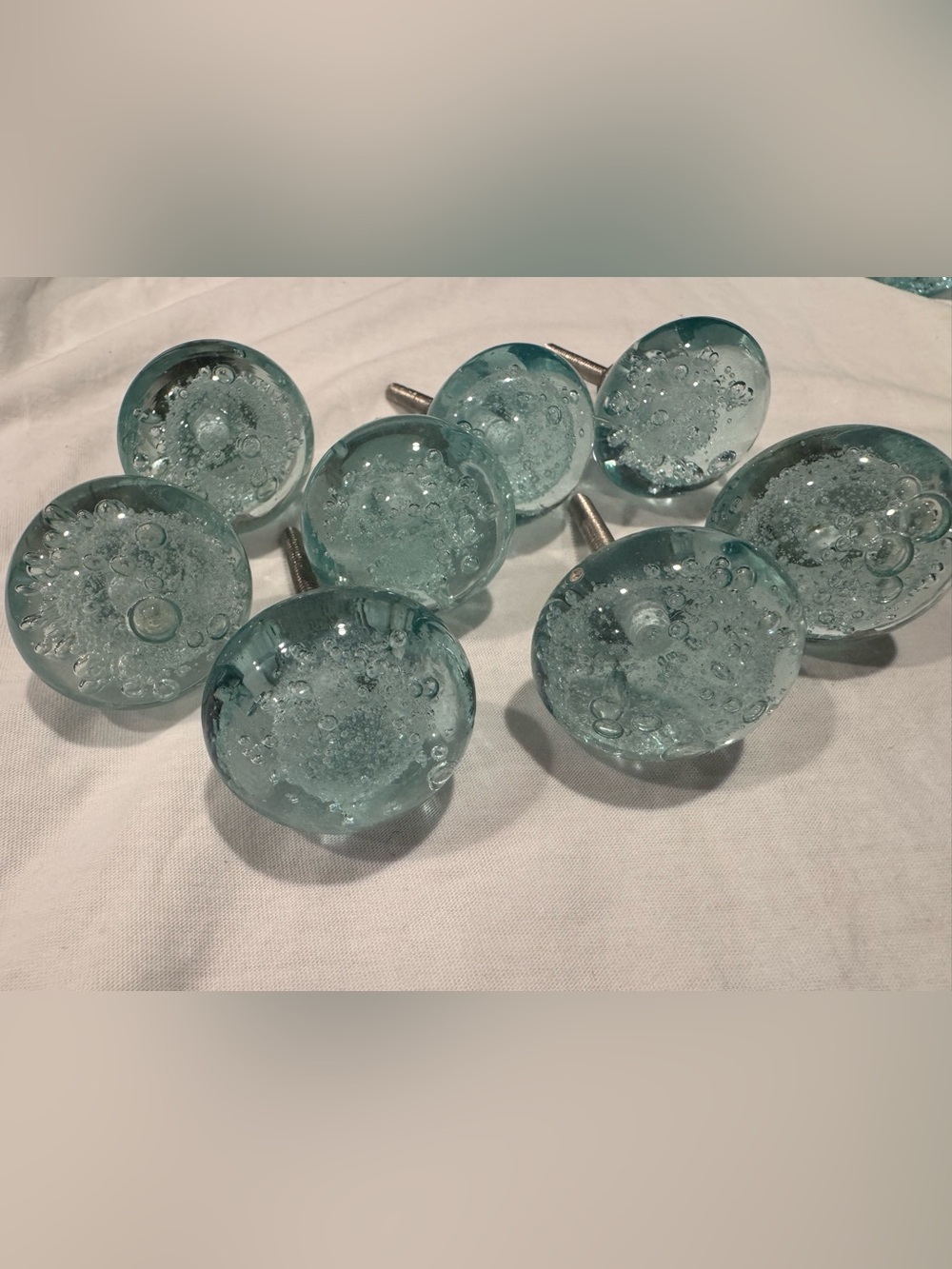 Glass Bubble Cabinet Knobs - Set of 8